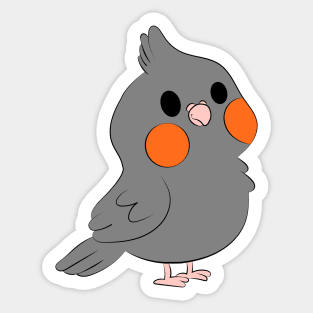 Chubby Grey Female Cockatiel Sticker